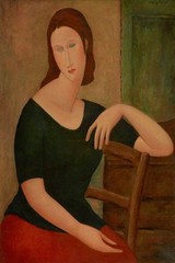 Oil painting Jeanne-Hébuterne-Amedeo-Modigliani abstract impression girl lady ar