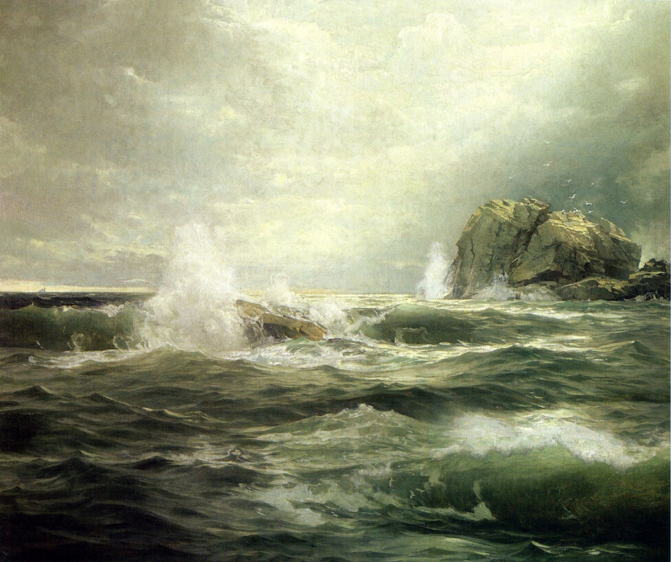 Oil painting Clearing-After-the-Storm-William-Trost-Richards-seascape ocean wave