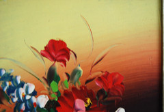 Vintage 1990’s Original Small Oil Painting “ Multicolor Flowers On Vase “ 8X10