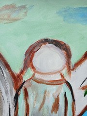 Impressionism 11×14 Heavenly Beautiful Angel Handmade Colorful Art Painting