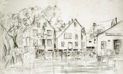 Port Clyde, Maine Pencil Sketch Giclee Print by Artist Alicia J. Stonebreaker