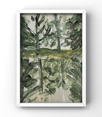 Forest Minimalist Art Simple Nature Trees Artwork Rustic Woodland Home Decor 4×6