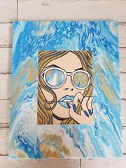 Original Acrylic Abstract Painting Pop Art signed Canvas