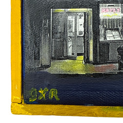Katz’s Delicatessen NYC Folk Art Painting 6×6 Wood Framed New York City Wall Art