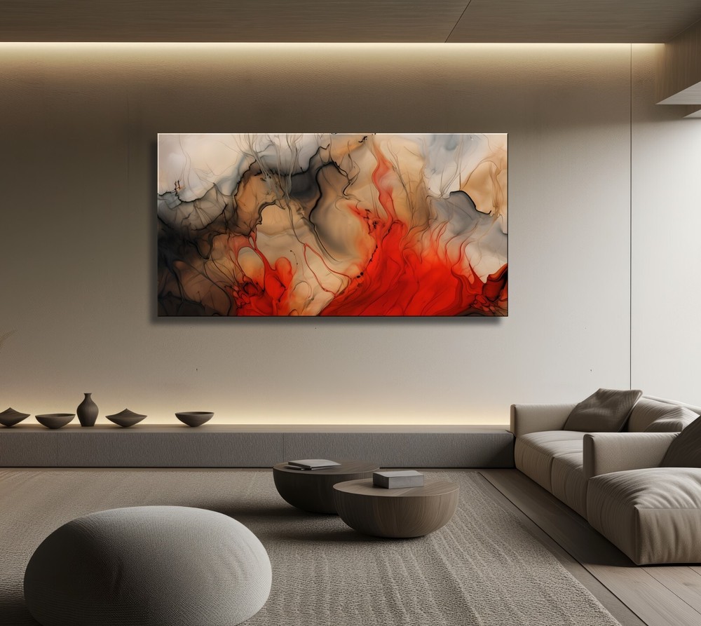 Abstract Modern Painting Canvas Wall Art Extra Large, Signed,Framed US ELOISExxx