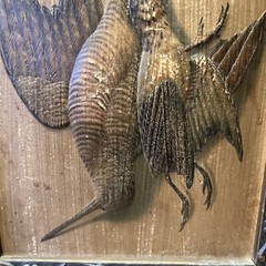 Antique 20” Upland Hunting Pheasant Painting Wooden Plaster Frame Fowling Holly