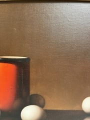 AL ALFRED JACKSON COFFEE EGGS STILL LIFE AFRICAN AMERICAN ARTIST OIL PAINTING