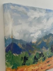 Original Oil Painting, Mountains of Tucson, AZ, 14 x 11 inches, Signed