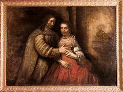 Vintage Kunst Original Ölgemälde Dänhardt Judenbraut Rembrandt Reproduktion