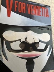 Oil Painting V For Vendetta On Hardboard 16 X 12