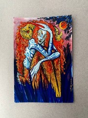 Original Painting Female Demon Spirit 13×18 cm