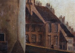 E. F. A. – Early 20th Century Oil, Gate to the Town