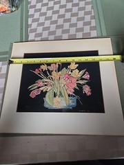 Floral Watercolor Painting By H.F. Gottlieb Signed And Dated 1938 On Art Board