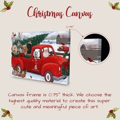 Poodle Dog Canvas .75″ Personalized Digital Painting Christmas NWT