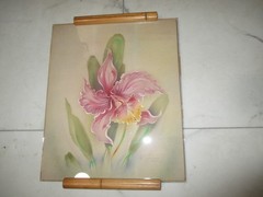 TIP FREEMAN HONOLULU TROPICAL FLORAL AIRBRUSH PAINTING FRAMED