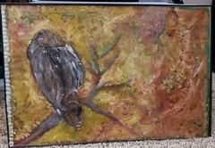 Framed Original 12 x 18 Painting: Acrylic Mixed Media on Canvas Paper