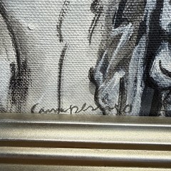 Vintage „Man Smoking A Pipe” Black / White Painting – Signed And Framed 32 x 29