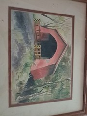 Original Watercolor by Famous Artist Sandy Lattimer. Signed. Framed Matted 14×11