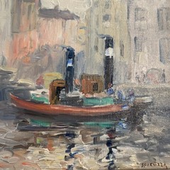 Francesco Spicuzza Pein Air Painting Of Paris, 1929