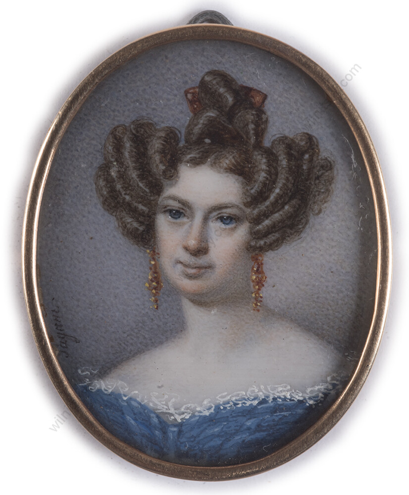 Giovanni Guglielmo Pagani (1801-1882) „Young lady“, fine miniature, ca.1830