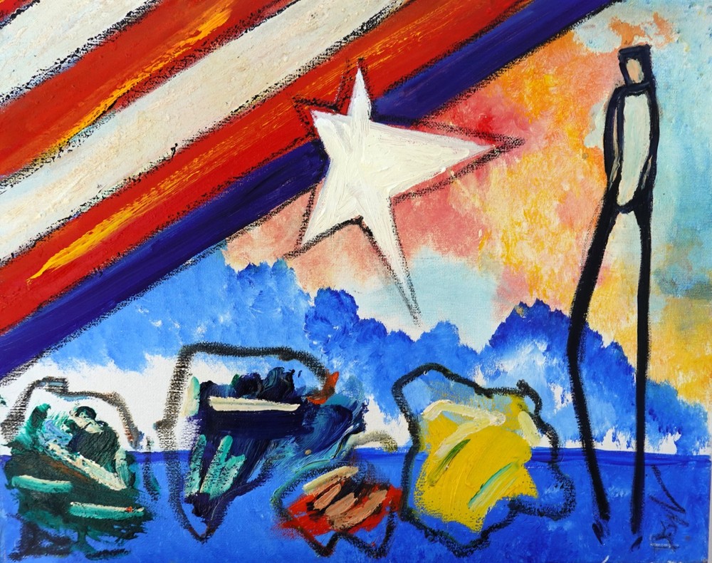 America’s Birthday original listed AskART well-known painter Kevin Doyle