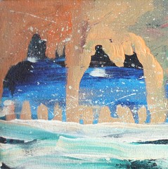Beautiful Acrylic on Canvas by Santa Fe Artist Pablo Milan Title: Winter Snow