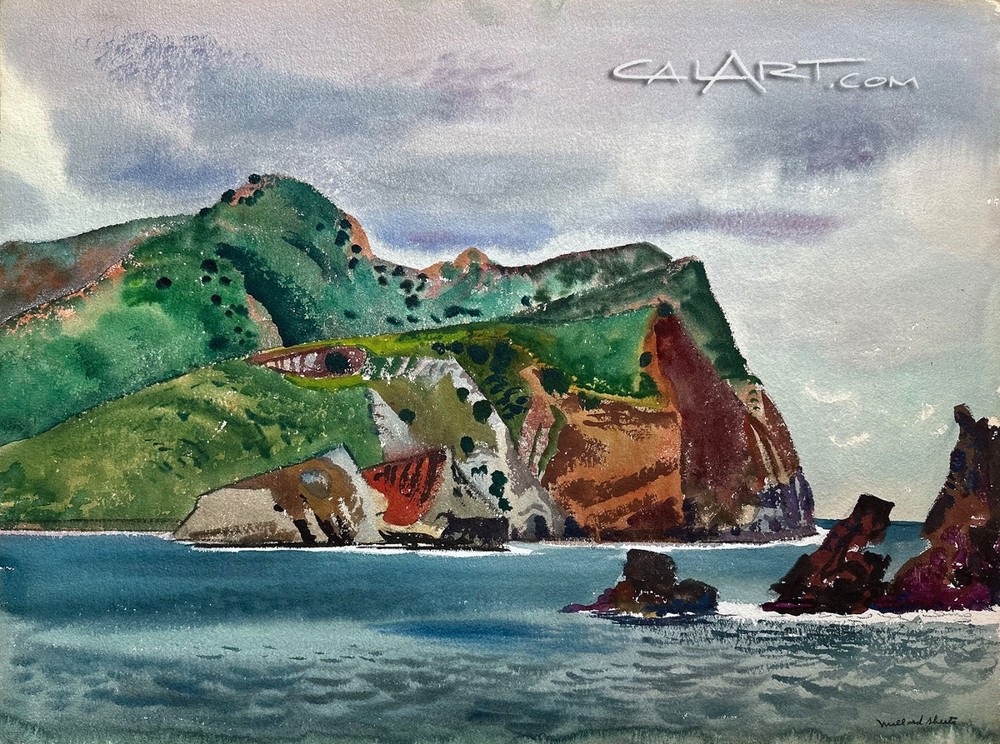 1951 EMERALD BAY Catalina Island by CaLiFoRnia Regionalist Icon MILLARD SHEETS