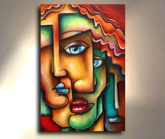 Art figurative Modern portrait painting „Mixed Emotions“ Mix Lang Original a