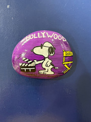 Hand Painted Rock Art ( Hollywood Directer Snoopy )……….Sunflower Creations