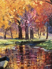 Daniel Wall “Colorful Quiet Fall” Giclee On Canvas Limited Edition 114/450