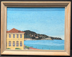 Early Michael Steele Churchman Painting 10″ x 13″ Seascape Signed M.S.C. 1951