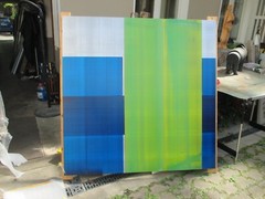Abstract painting 200×0.50 m informal acrylic art academy Düsseldorf near Hüppi