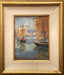 Jack Whitney Ragland (American), VTG c. 1969 O/B „Boat Race“ Signed/Dated!