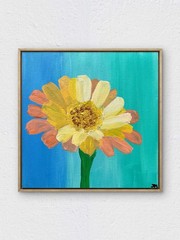 RiverRunArt Original Botanical Acrylic 12×12 Sunrise Canvas Home Decor Wall Art