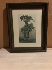 Portrait of Christmas Greens Vintage Photograph Print of Original Painting Art