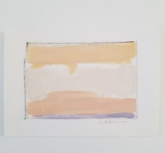 Minimalist Landscape Original Acrylic Painting on Watercolor Paper Signed Art