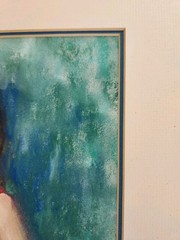 Vintage Original Portait Painting Girl Barefoot Oversize Shoe 1991 Signed 11×15