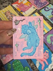 This listing is for a custom, original CAT ACEO art piece All By BurgerandBrush