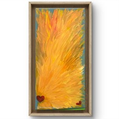 BLESSED#297 Bright Heart Burst 10×20 Canvas Original Oil Painting