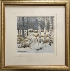 Keith Hoffman 1933 ~ 2016 “Dreamlike Frosting”Winter Watercolor Framed Signed