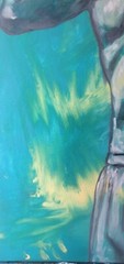 Male torso, bodybuilding on canvas, painted male torso, art