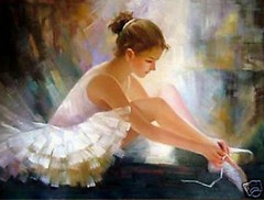 MQ1350 100% Handmade Painted Girl Ballet Oil Painting Canvas Wall Art