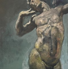 Statue 8×8 Acrylic Canvas Panel Painting Original Artwork by Hunter Potts