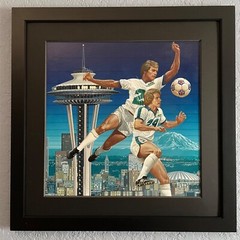 major league soccer NASL Seattle Sounders original painting, rare one of a kind