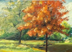 Vintage 60s/70s Original Impressionism Landscape Trees Oil Painting Golf Course