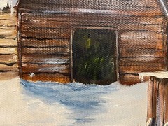 16 x 20 Original Oil Painting on Canvas…….“Winter Barn with Silo“