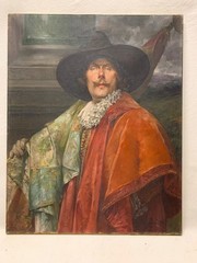 Alex de Andreis (1880-1929) Oil Painting Large Cavalier Portrait c 1920s