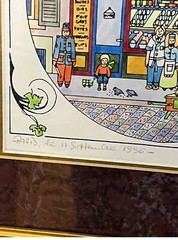 volailler fleuriste Paris 1996 set of 2 water color painting Restaurant decor