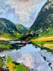 Original Art Scotland Painting 12×16 Glencoe Painting Scotland Impasto Painting