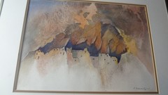 STELLA SCHWEITZER…COLORADO…WATERCOLOR of MESA VERDE CLIFF DWELLINGS